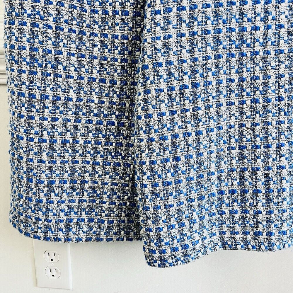 Jealous Tomato Blue & White Tweed Cropped Wide Leg Jumpsuit Sleeveless EUC Sz SM - Picture 9 of 16